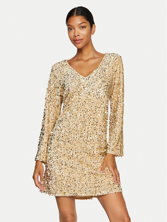 Vila Sukienka koktajlowa Faith 14102265 Beżowy Regular Fit