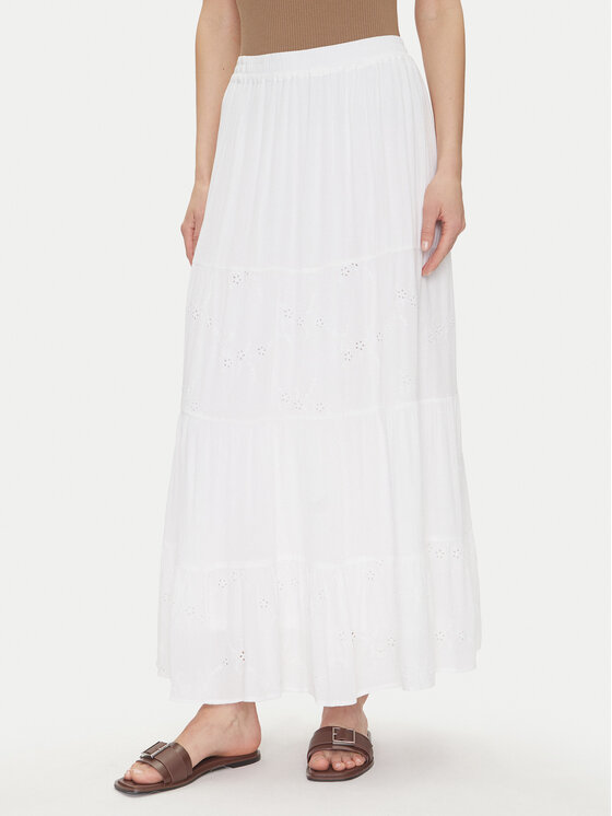 ONLY Spódnica maxi Chaira 15346834 Biały Regular Fit