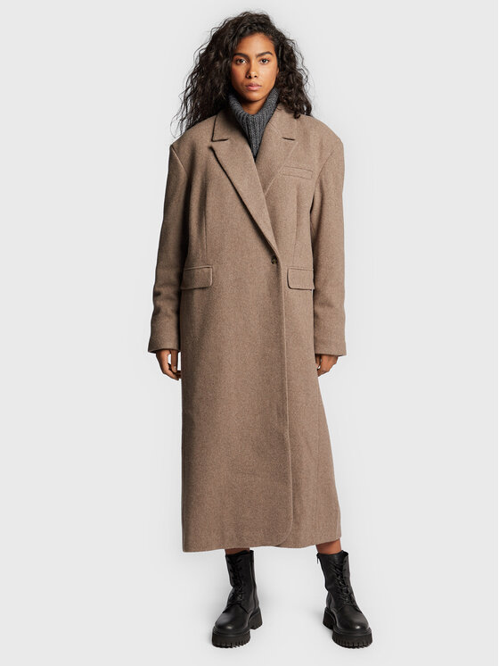 Herskind Płaszcz wełniany Wanda 4575816 Beżowy Oversize