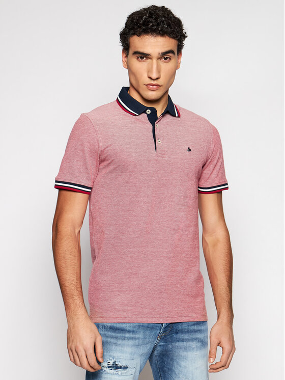 Jack&Jones Polo Paulos 12136668 Czerwony Slim Fit