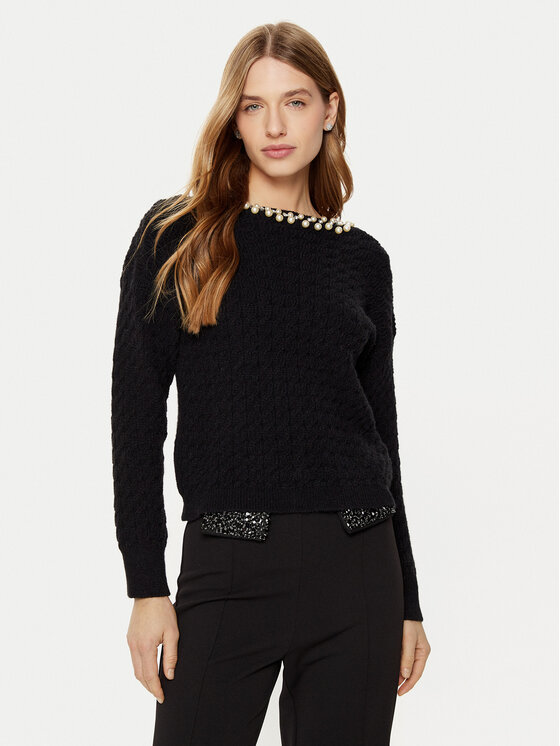 Rinascimento Sweter CFM0011717003 Czarny Regular Fit