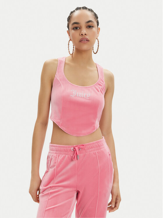 Juicy Couture Top Camina JCWCT23305 Różowy Slim Fit