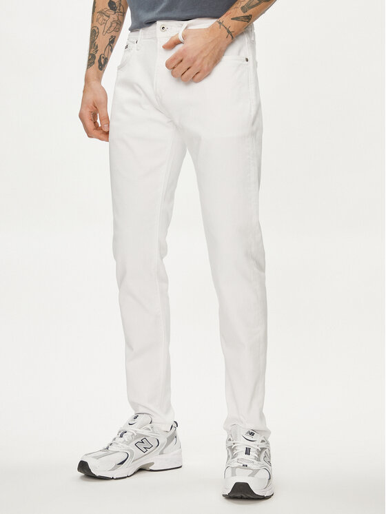 Pepe Jeans Jeansy PM207390 Biały Tapered Fit