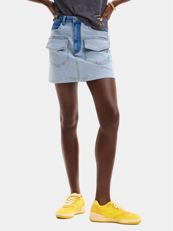 Desigual Spódnica jeansowa Rimini 24SWFD08 Niebieski Regular Fit