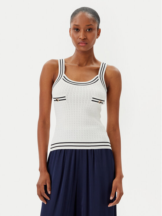 Fracomina Top FR25ST4011K52401 Écru Slim Fit