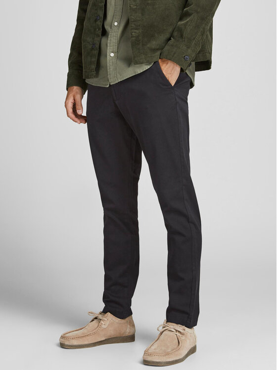 Jack&Jones Spodnie materiałowe Marco Dave 12174152 Czarny Slim Fit