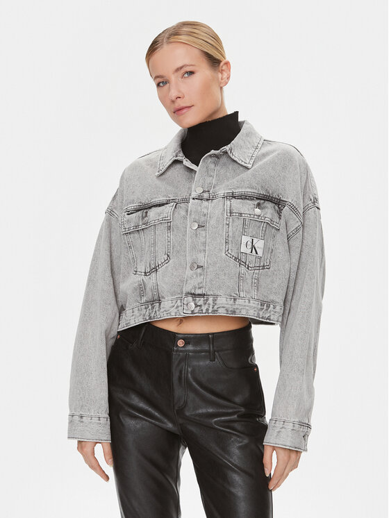 Calvin Klein Jeans Kurtka jeansowa J20J222467 Szary Oversize