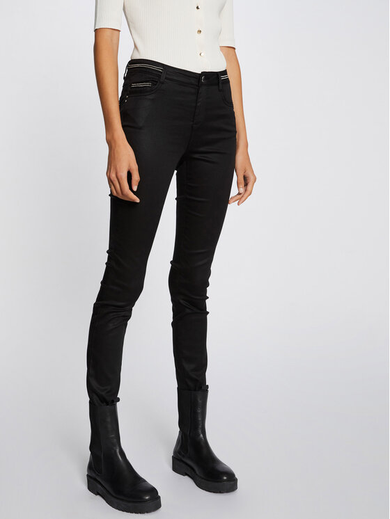 Morgan Spodnie materiałowe 212-PALONA Czarny Slim Fit