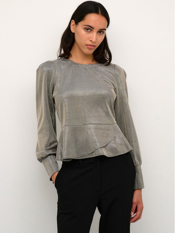 Karen by Simonsen Bluzka Kansaskb 10104595 Srebrny Shaped Fit