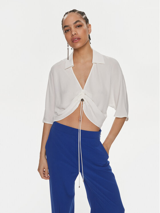 Patrizia Pepe Bluzka 2C1553/A8I1-W146 Biały Regular Fit