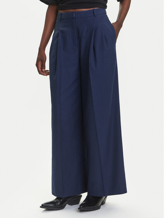 HUGO Spodnie materiałowe Harenau 50542606 Granatowy Relaxed Fit