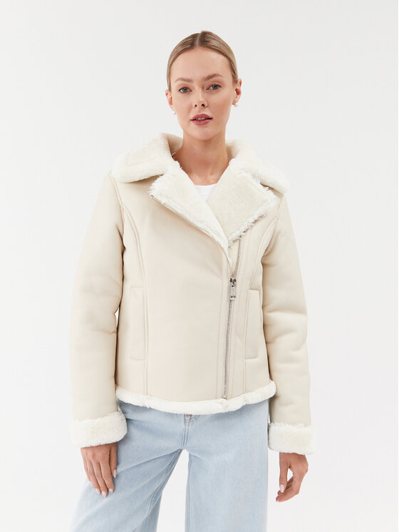 Guess Kożuch Dafne W3BL60 WFSL0 Écru Regular Fit