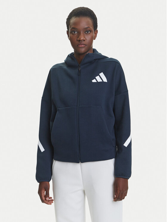 adidas Bluza Z.N.E. JW5320 Granatowy Loose Fit
