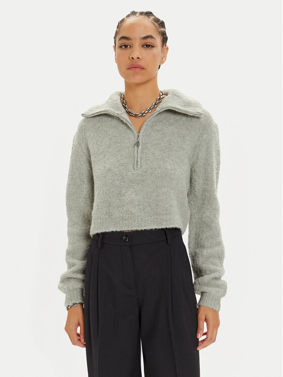 Patrizia Pepe Sweter 2K0298 K222 Szary Relaxed Fit