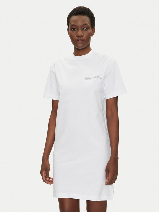 KARL LAGERFELD Sukienka codzienna A2W13036 Biały Regular Fit