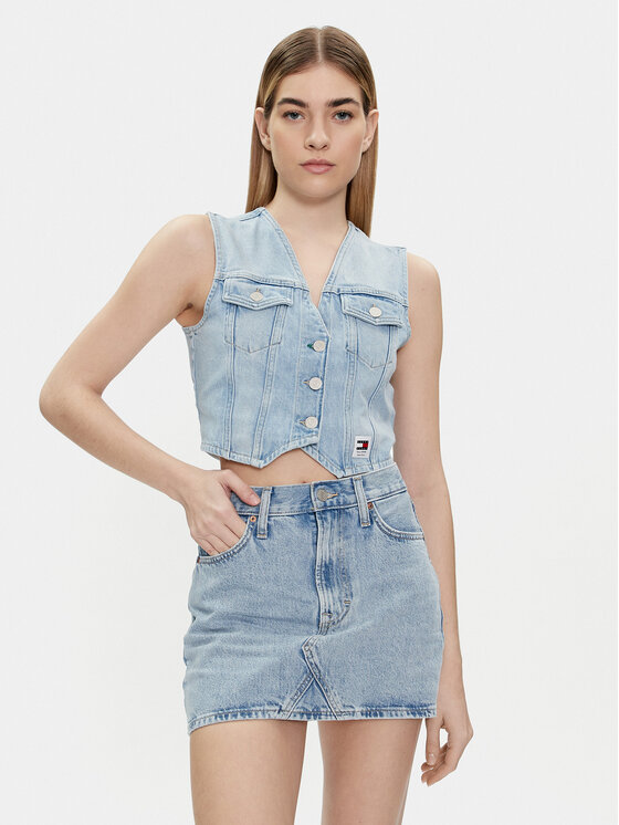 Tommy Jeans Kamizelka DW0DW17684 Niebieski Regular Fit