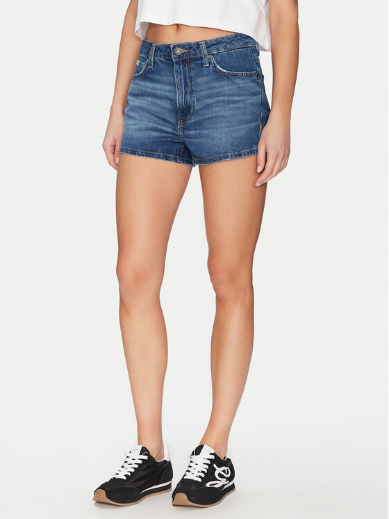 Guess Szorty jeansowe W5GD0Y D5O11 Granatowy Regular Fit