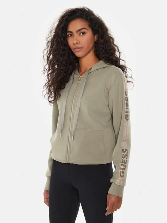 Guess Bluza W4YQ22 KBYE2 Zielony Regular Fit