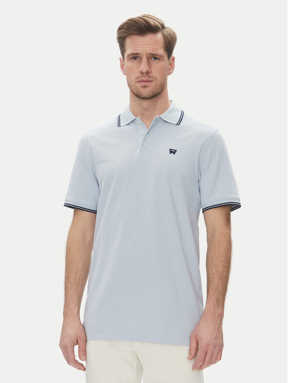 Wrangler Polo 112362830 Błękitny Regular Fit