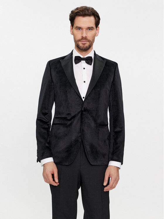 KARL LAGERFELD Marynarka 155270 541009 Czarny Slim Fit