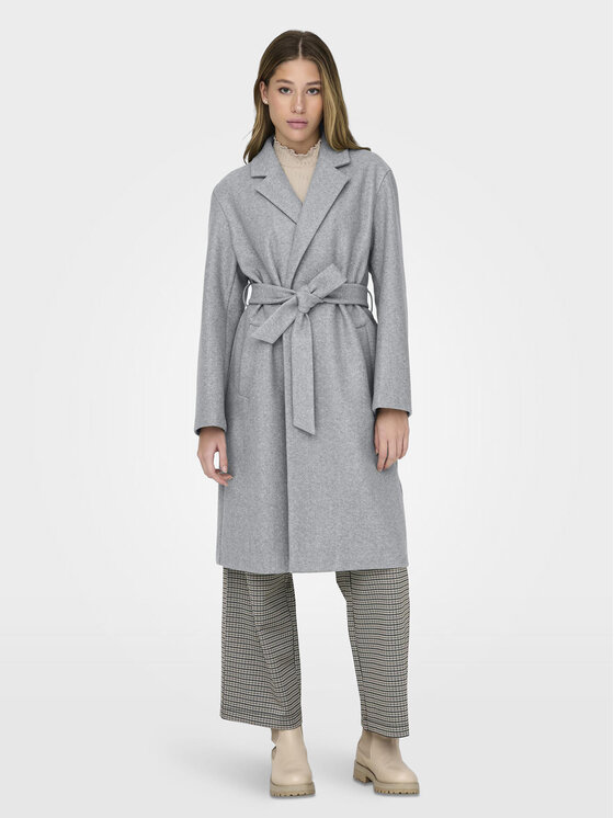 ONLY Płaszcz przejściowy Trillion 15285012 Szary Regular Fit