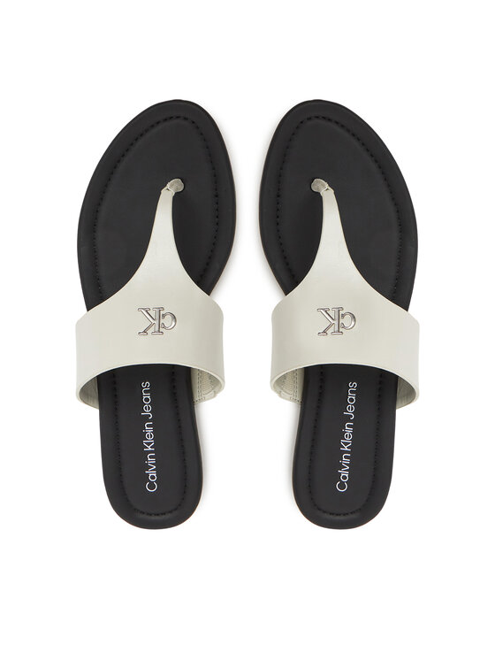Calvin Klein Jeans Japonki Flat Sandal Toepost Mg YW0YW01691 Biały