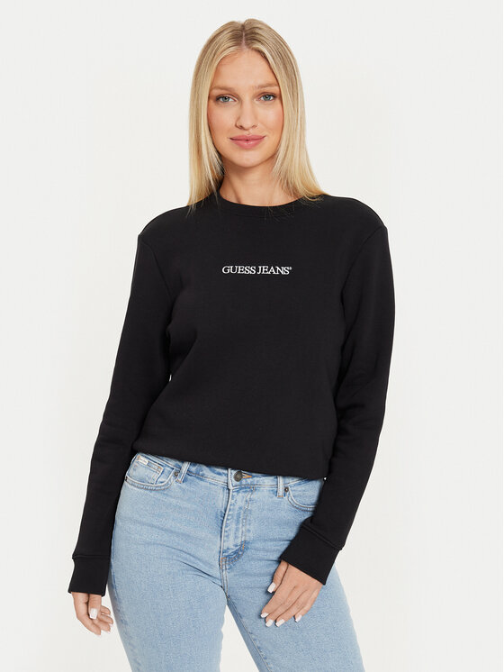 Guess Jeans Bluza W4YQ10 KC811 Czarny Classic Fit