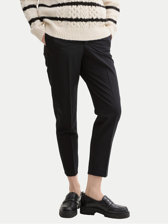 Tom Tailor Denim Chinosy 1043858 Czarny Slim Fit