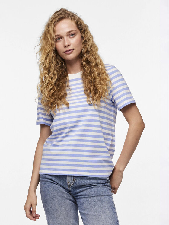Pieces T-Shirt Ria 17146339 Niebieski Regular Fit
