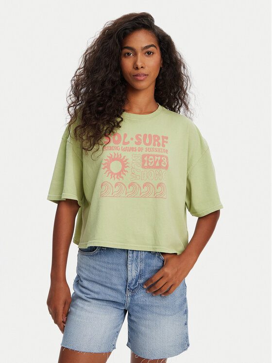 Billabong T-Shirt Sol Surf EBJZT00428 Zielony Oversize