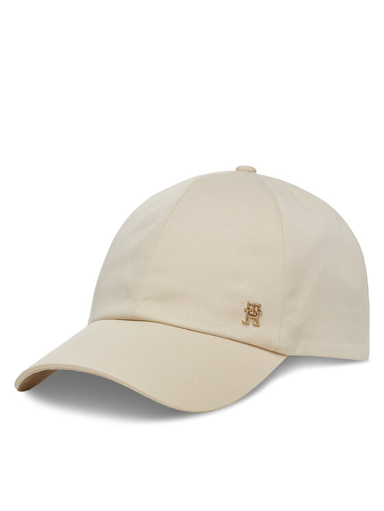 Tommy Hilfiger Czapka z daszkiem Elevated Chic Soft Cap AW0AW17138 Écru