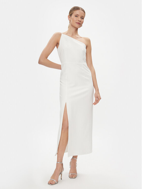 YAS Sukienka koktajlowa Izzie 26032133 Biały Regular Fit
