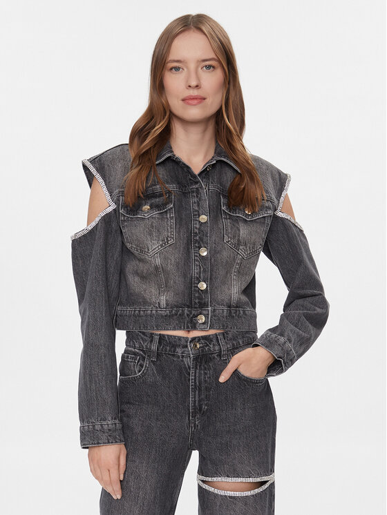 Liu Jo Kurtka jeansowa UA4117 D4891 Szary Regular Fit
