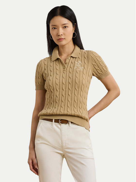 LAUREN RALPH LAUREN Sweter 200932224011 Beżowy Slim Fit