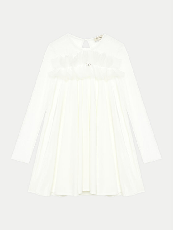 TWINSET Sukienka elegancka 242GJ2101 Biały Regular Fit