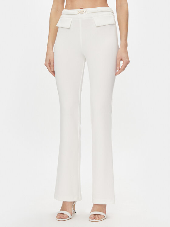 Rinascimento Spodnie materiałowe CFC0117520003 Biały Bootcut Fit