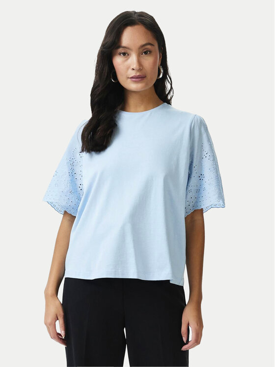 YAS T-Shirt Lex 26033890 Błękitny Regular Fit