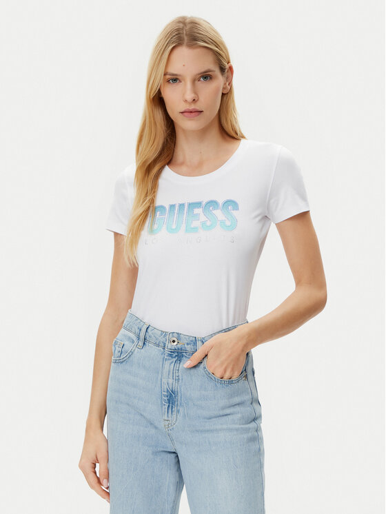 Guess T-Shirt W5GI14 J1314 Biały Regular Fit