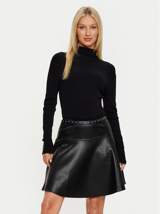 Morgan Sukienka dzianinowa 242-RPEPPER Czarny Slim Fit