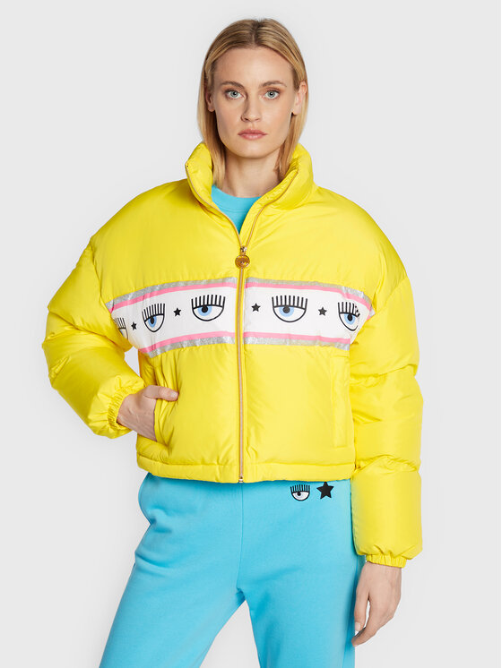 Chiara Ferragni Kurtka puchowa 73CBUD03 Żółty Relaxed Fit