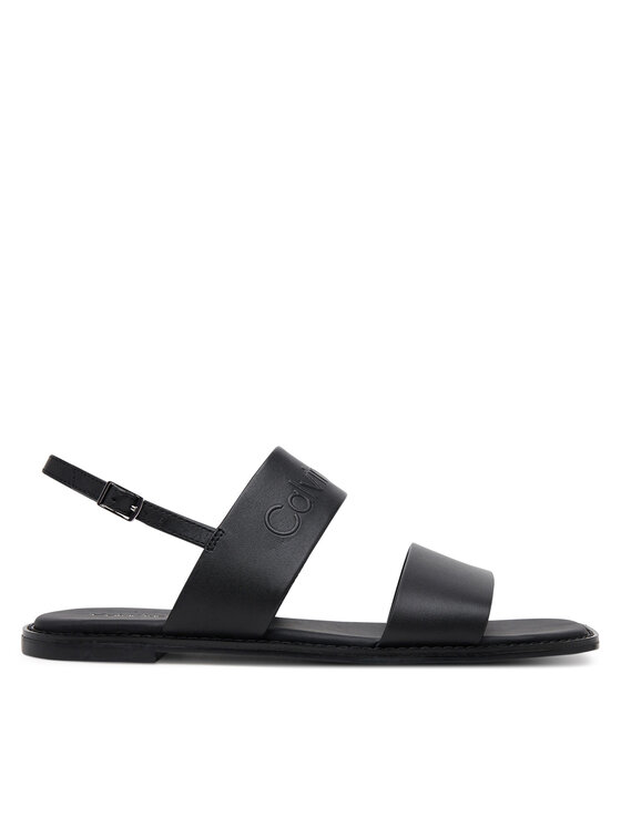 Calvin Klein Sandały Flat Sandal - He HW0HW02377 Czarny
