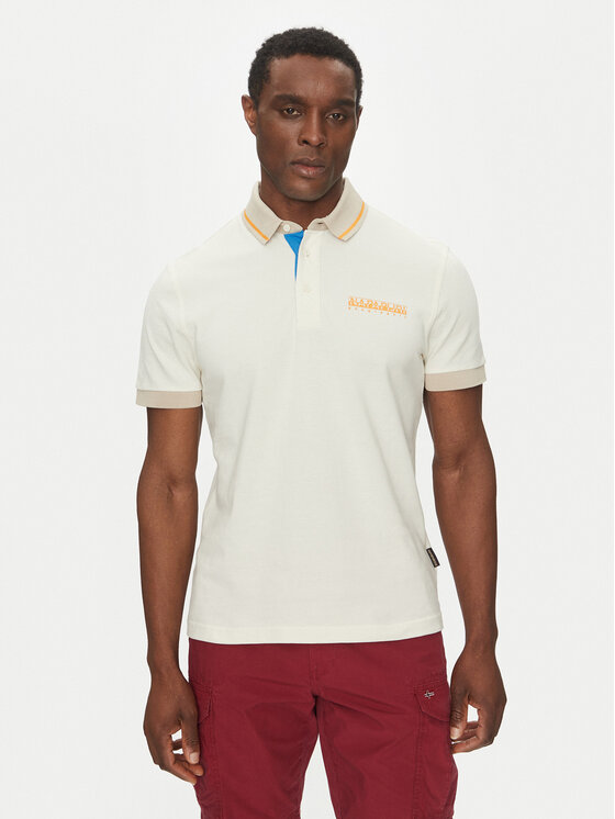 Napapijri Polo E-Zeri NP0A4ID4 Écru Regular Fit