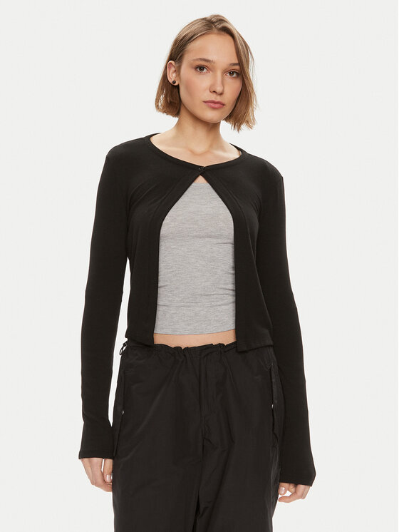 Gina Tricot Kardigan 22994 Czarny Regular Fit
