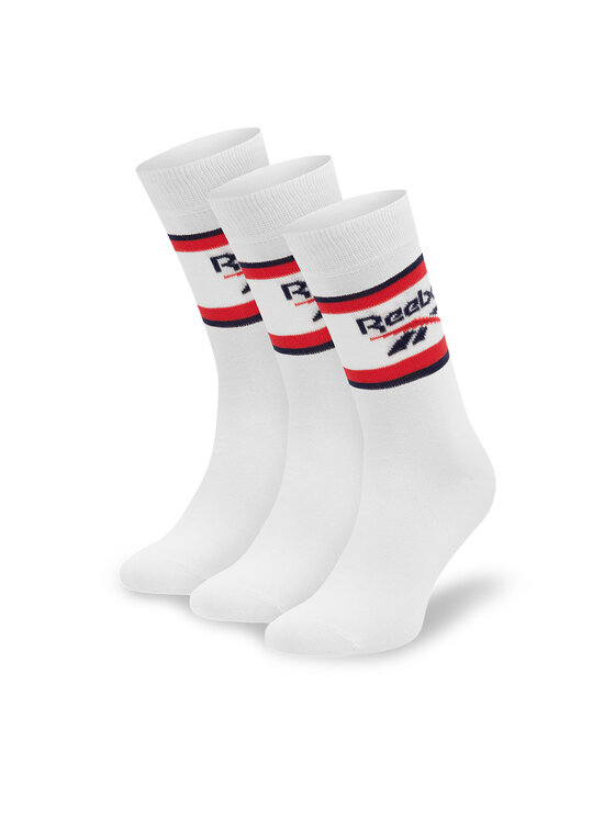 Reebok Zestaw 3 par wysokich skarpet unisex R0369-SS24 (3-pack) Biały