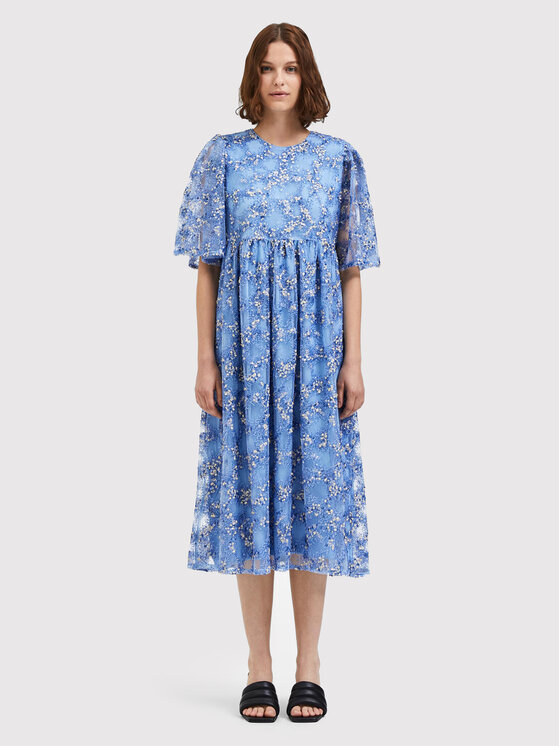 Selected Femme Sukienka koktajlowa Justine 16085467 Niebieski Loose Fit