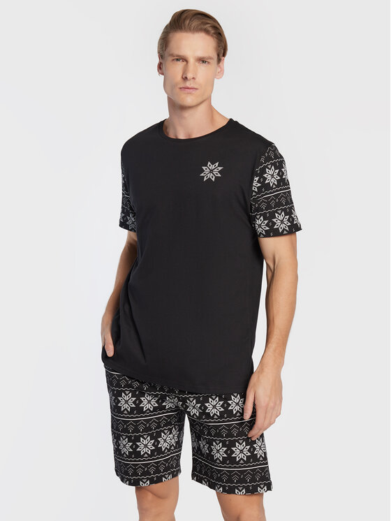 Brave Soul Piżama MLWS-149BLIZZARD Czarny