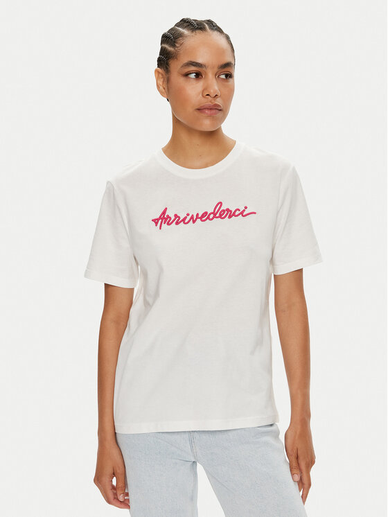 Vila T-Shirt Sybil 14097444 Biały Regular Fit