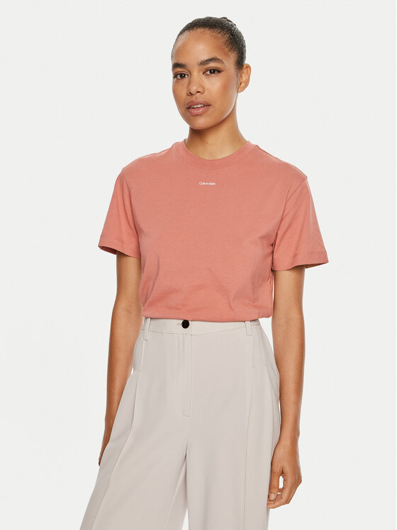Calvin Klein T-Shirt Nano Logo K20K207519 Różowy Regular Fit