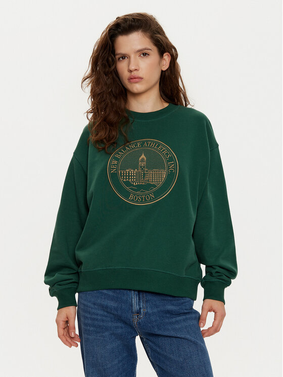 New Balance Bluza WT43553 Zielony Oversize