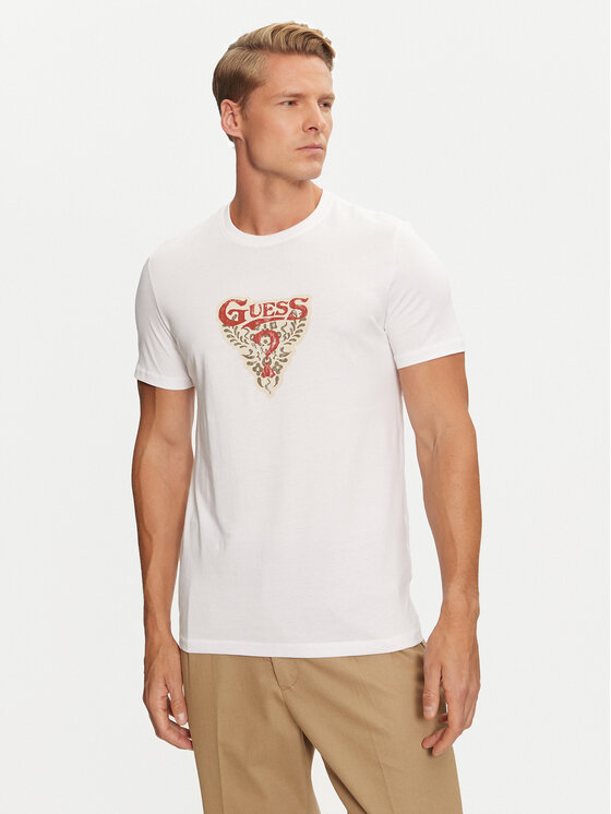 Guess T-Shirt M4BI44 I3Z14 Biały Regular Fit